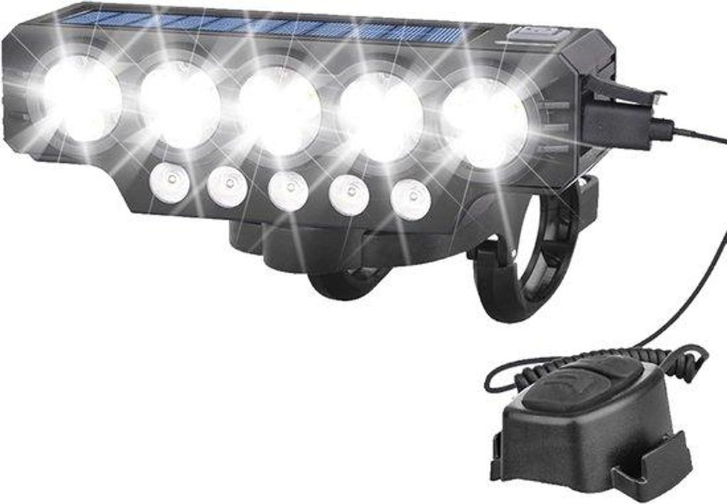 VHV - Iluminación solar para bicicletas - Faro delantero Imagen del producto 