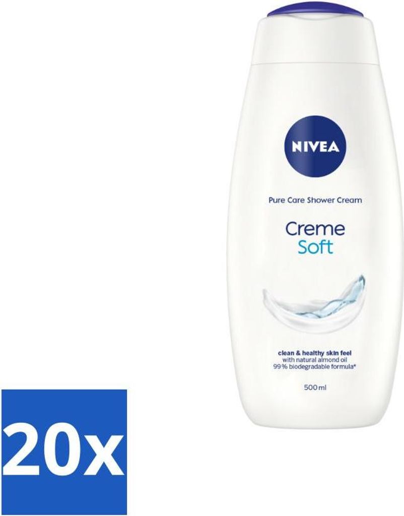 NIVEA - Duschcreme - Sanft - Hautschützend - Mandelöl - 500 ml - Vorteilspack - 20 Stücke
