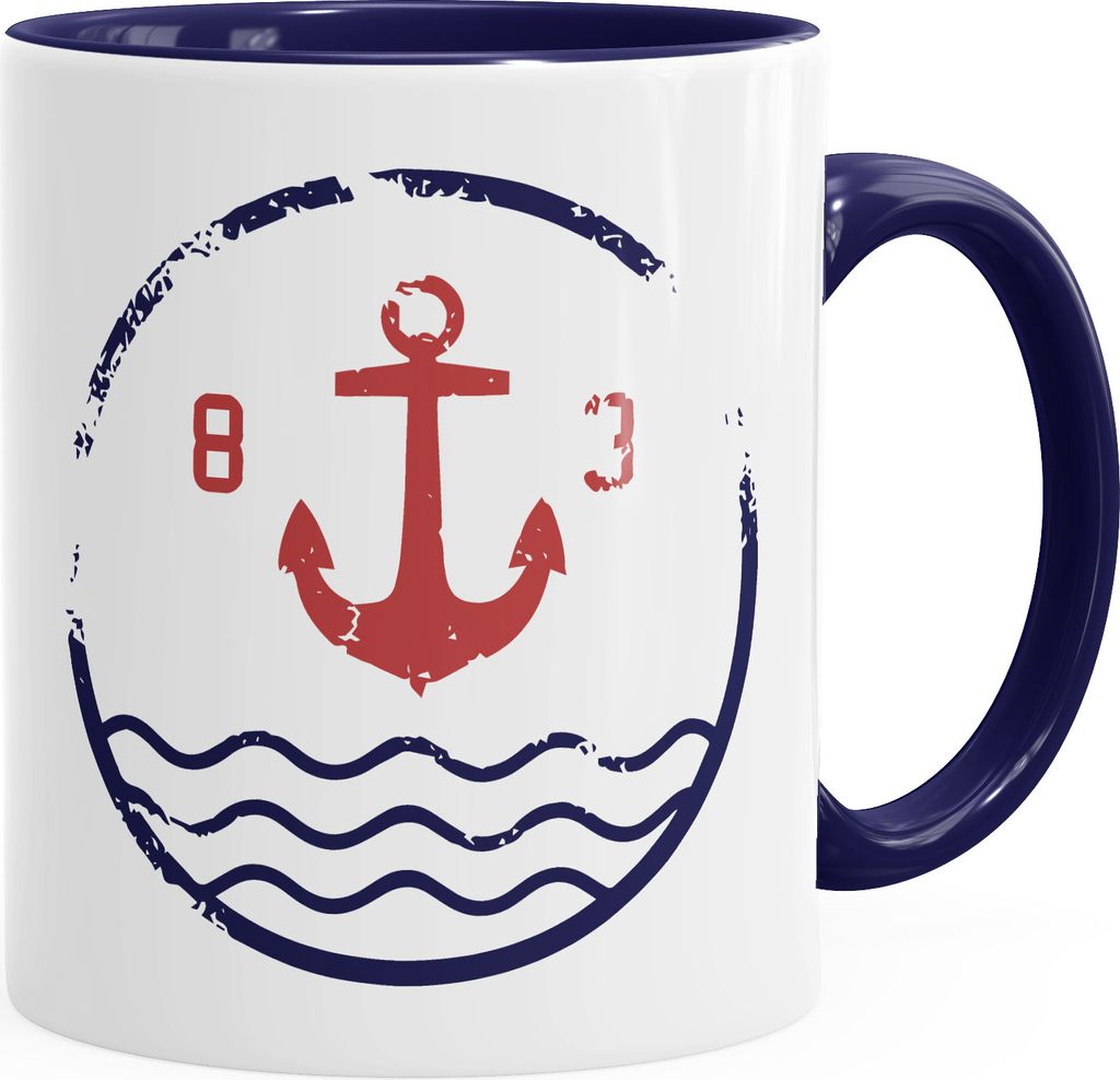 Tasse Anker Vintage Anchor Sailing Kaffeetasse Teetasse Keramiktasse Autiga navy unisize