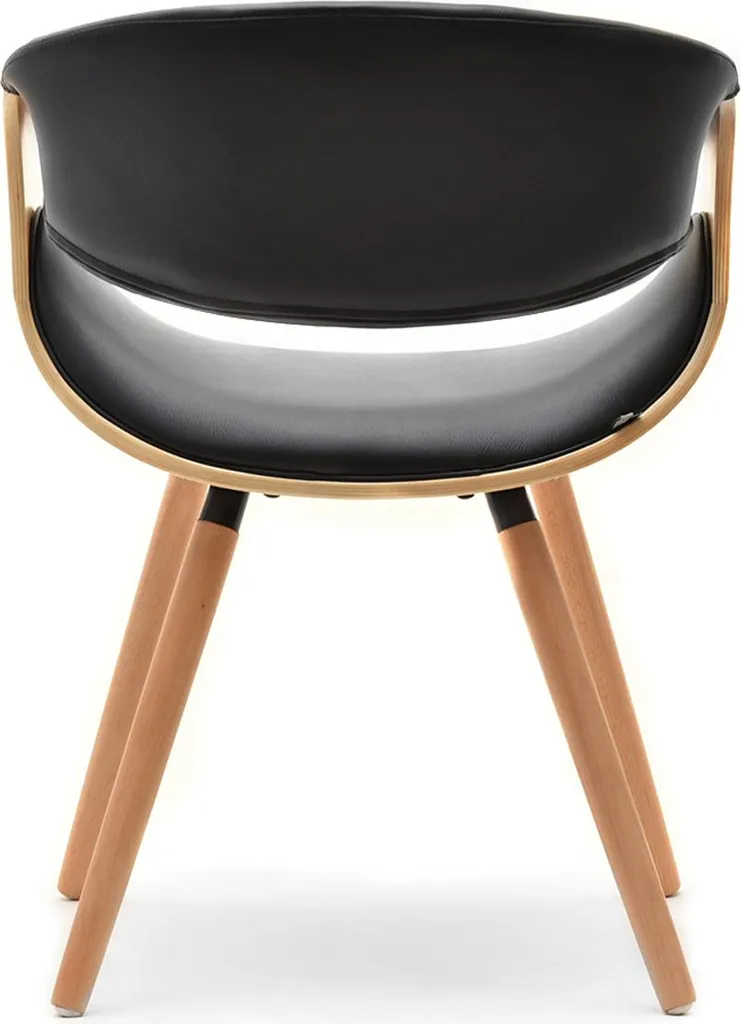 Chaise design SAROLTA bicolore chêne et noir avec dossier ergonomique