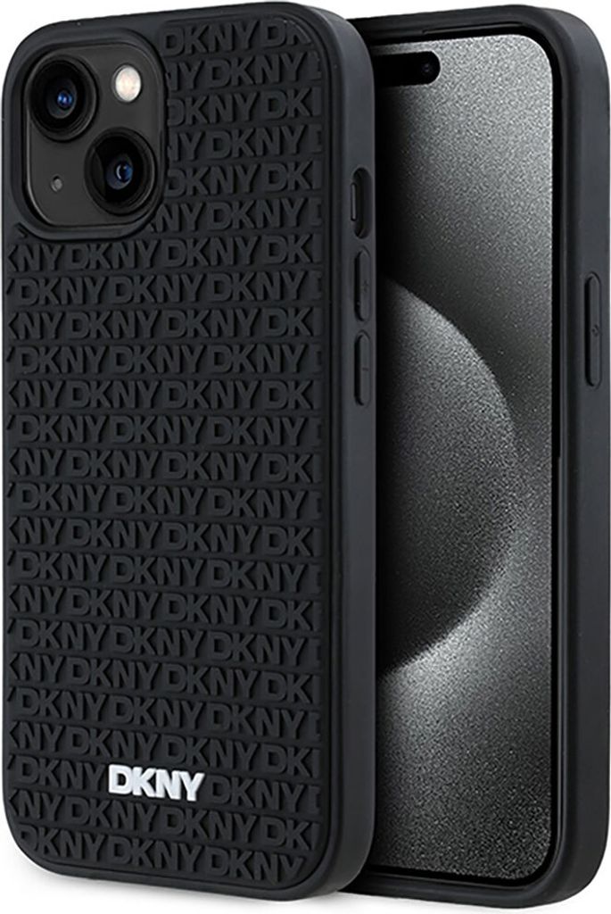DKNY DKHCP15M3DRPWK iPhone 15 Plus 6.7" schwarz hardcase 3D Rubber Repeat Pattern Schutzhülle