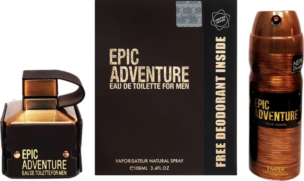 Profumo Emper Epic Adventure Men 100ml + 200ml Deo - Kit Avventura