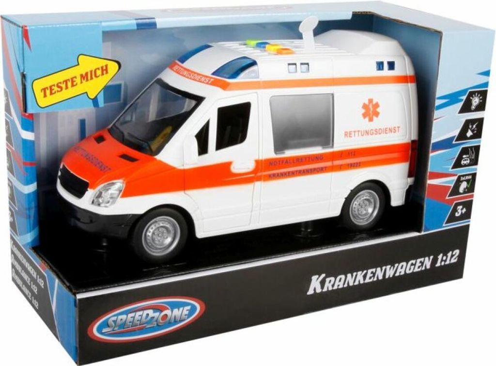 Tachan Ambulance Avec Lumière Et Son Héros De La Ville 1:16