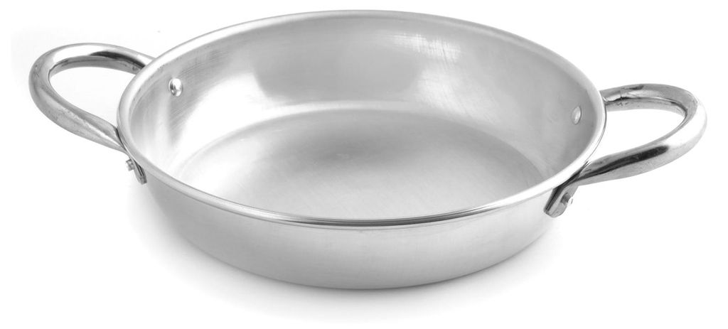 Habi 553 Servierpfanne 2 Griffe Aluminium, 18 cm, Silber