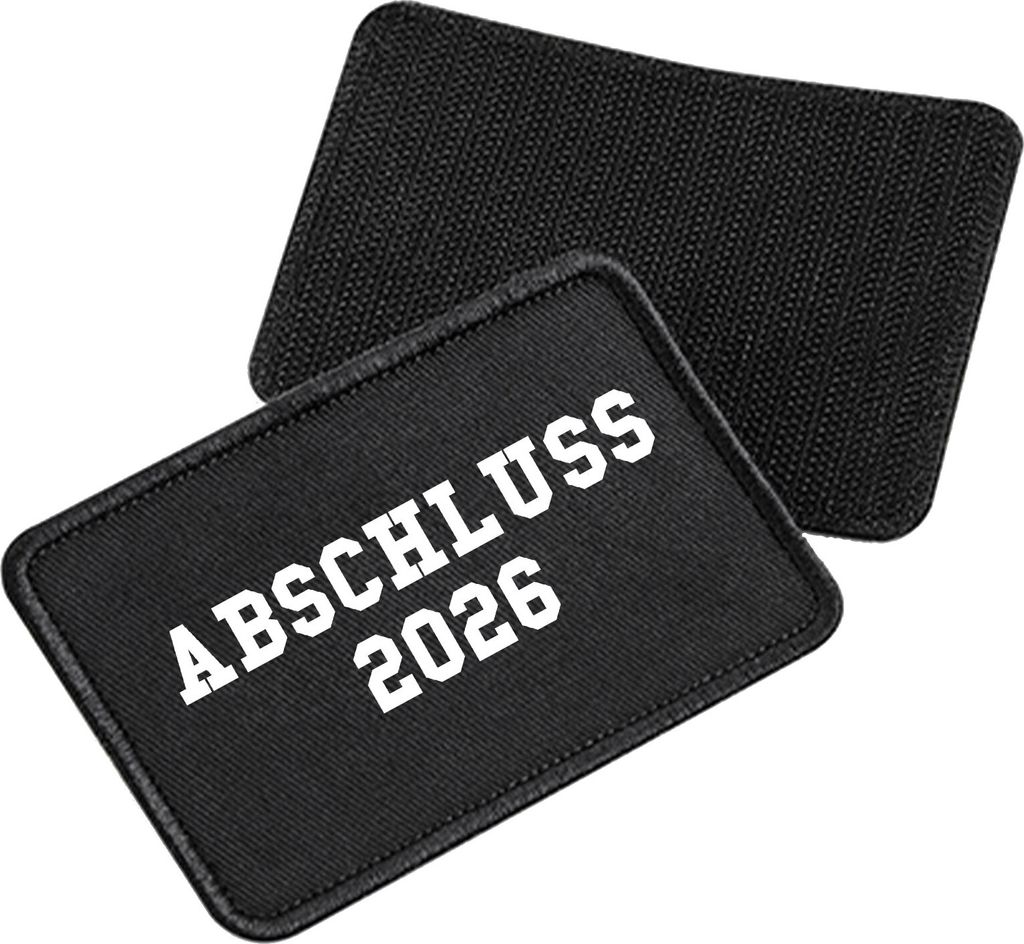 Huuraa Patch Abschluss 2026 Schulabschluss Black 10 x 6,5cm Baumwolle Klettpatch für Mütze Geschenkidee