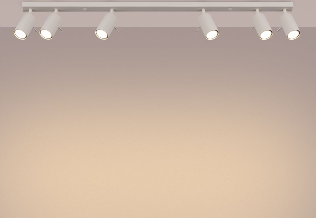 Plafond RING 6L beige 6xGU10 10W Stahl 17x6x117cm Sollux Lighting