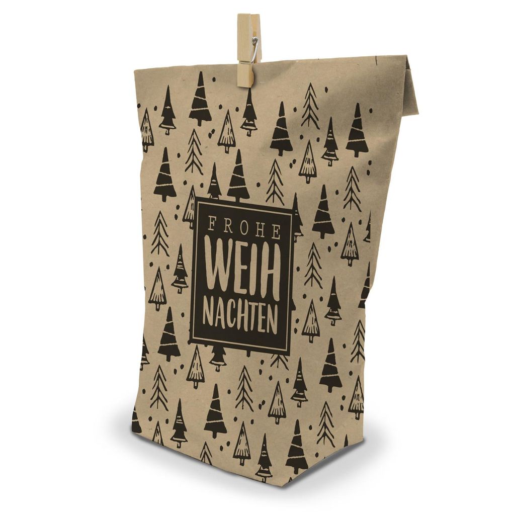 itenga Geschenktüte Frohe Weihnachten Tannenbäume 17x26cm Produktbild 