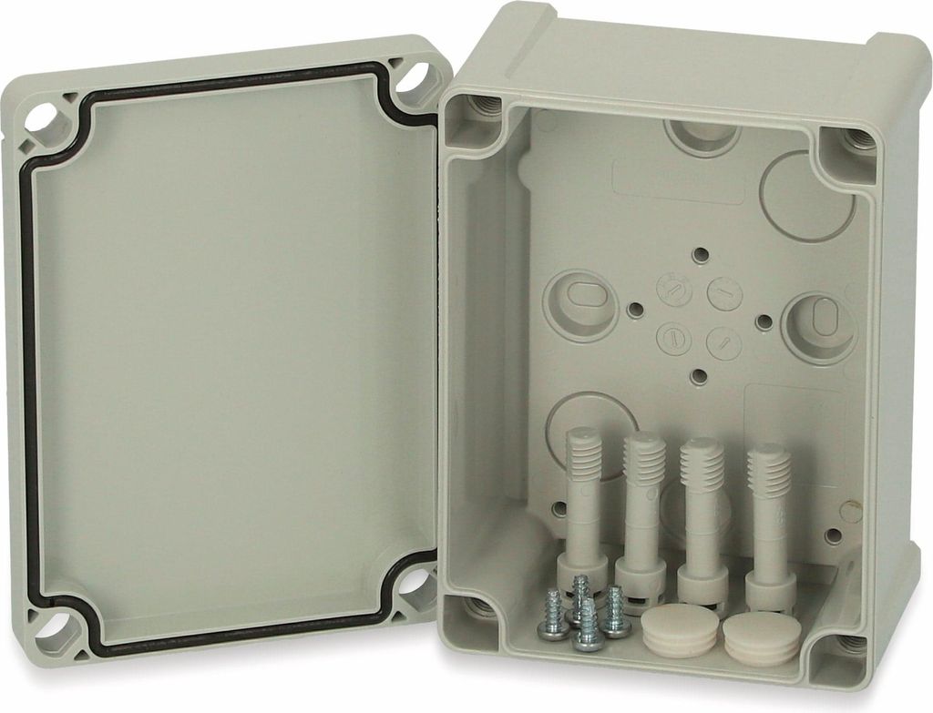 FIBOX Gehäuse mit Dichtung und Deckel, Serie: TEMPO ohne metrischen Vorprägungen, Werkstoff Gehäuse