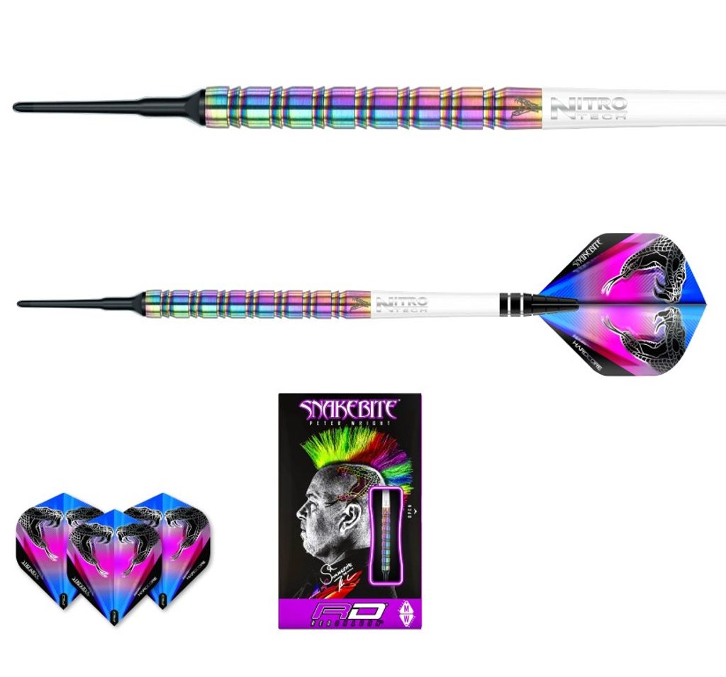 Red Dragon Peter Wright Snakebite 1 Tungsten 90% Softip 18 Produktbild 