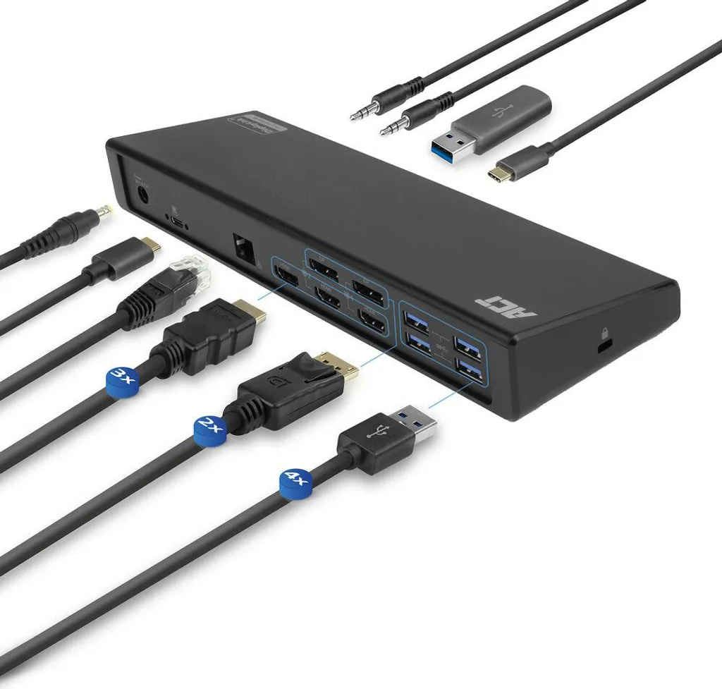 Réplicateur de ports multi-connexions ACT AC7048 USB-C noir - 10