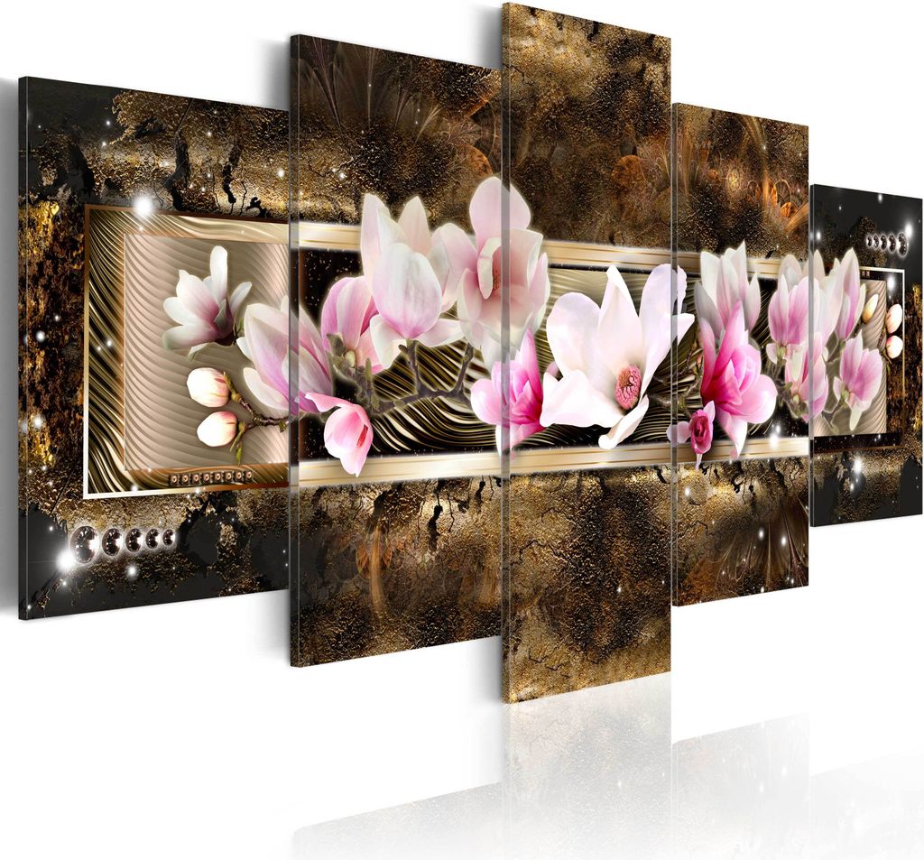 Leinwandbilder 200x100 cm b-A-0030-b-n Vlies Leinwandbild 5 tlg Kunstdruck modern Wandbilder XXL Wanddekoration Design Wand Bild BLUMEN ORCHIDEE