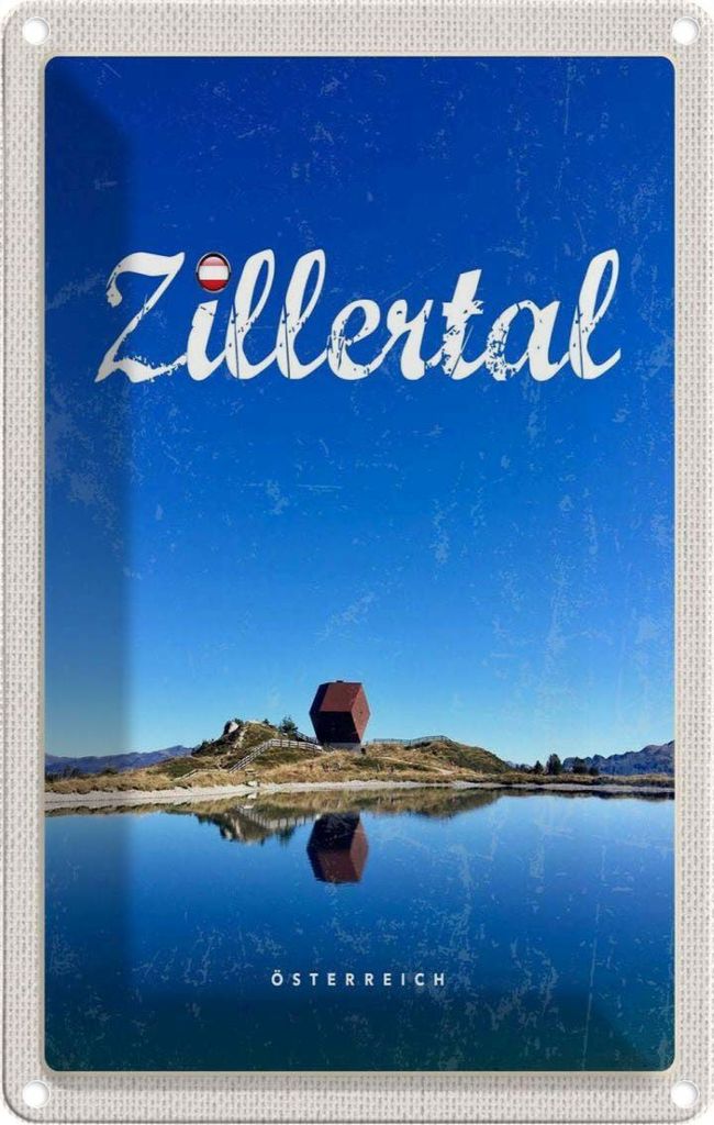 vianmo Blechschild 30x20 cm Zillertal Österreich See Wanderung Bildmotiv Reisemotiv Abenteuer Reisen Urlaub