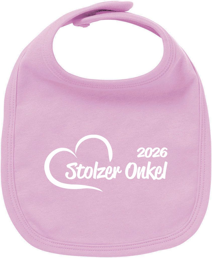 Huuraa Unisex Babylatz Stolzer Onkel 2026 Herz Geschenk Babypink Baumwolle Stolzer Onkel Mitbringsel