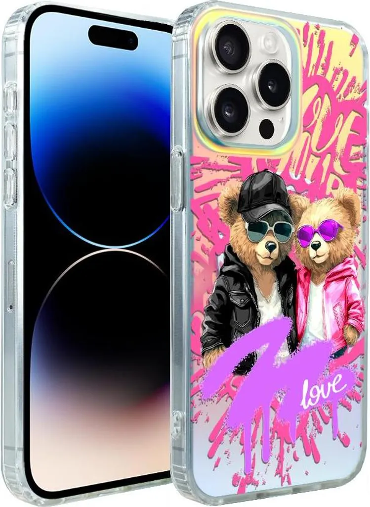 IBIZU Custodia cambia colore California Sunset per iPhone 14 Pro Max con MagSafe, coppia innamorata