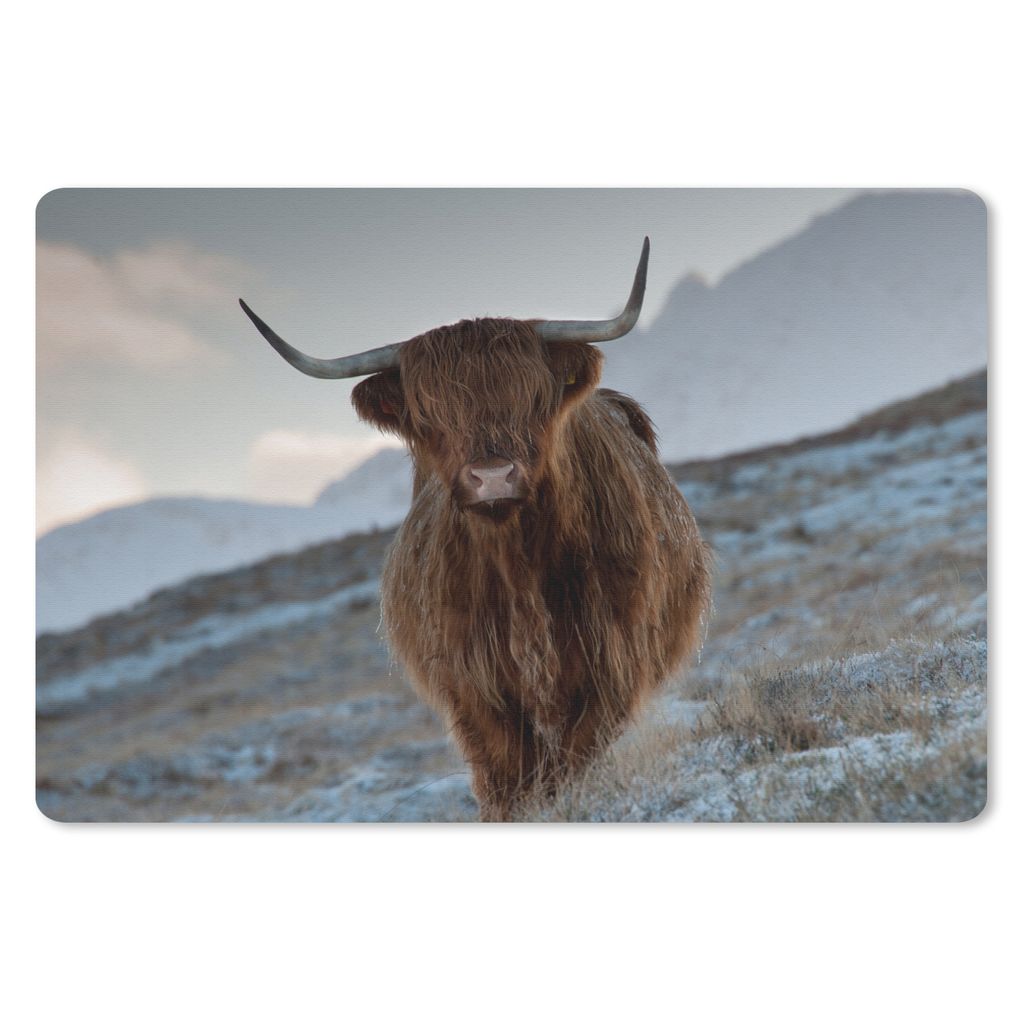 MuchoWow Schreibtischunterlage Schottischer Hochländer - Landschaft - Schottland 60x40 cm - XXL Mauspad - Großes Mauspad