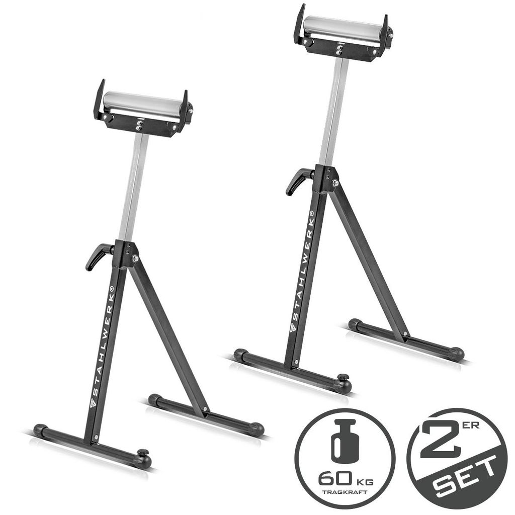 STAHLWERK Rollenbock 2er Set 60 kg höhenverstellbar 720 - 1100 mm Arbeitsbock
