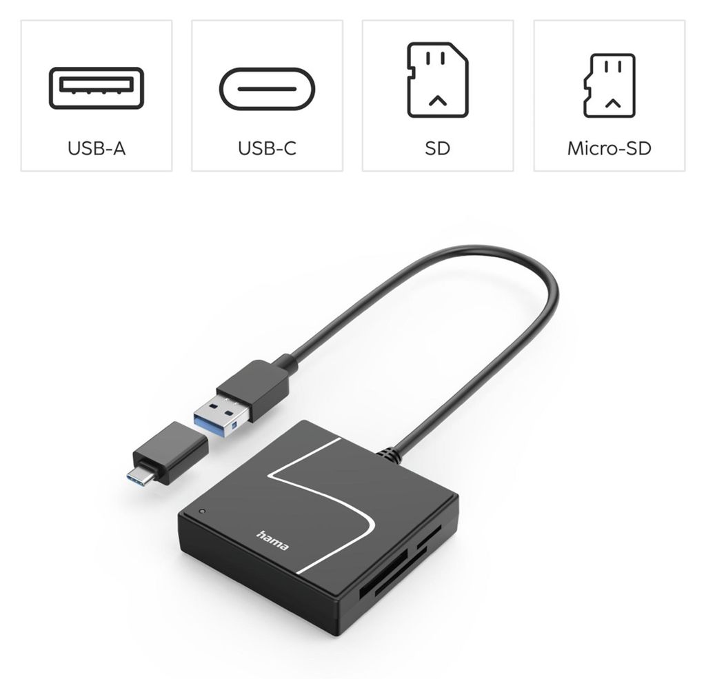 Lettore di schede USB, USB-A, adattatore USB-C, USB 3.2 Gen Immagine del prodotto 