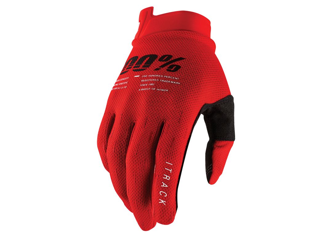 100% iTrack Gloves XXL red - ultraleichter MTB-Handschuh mit maximalem Grip