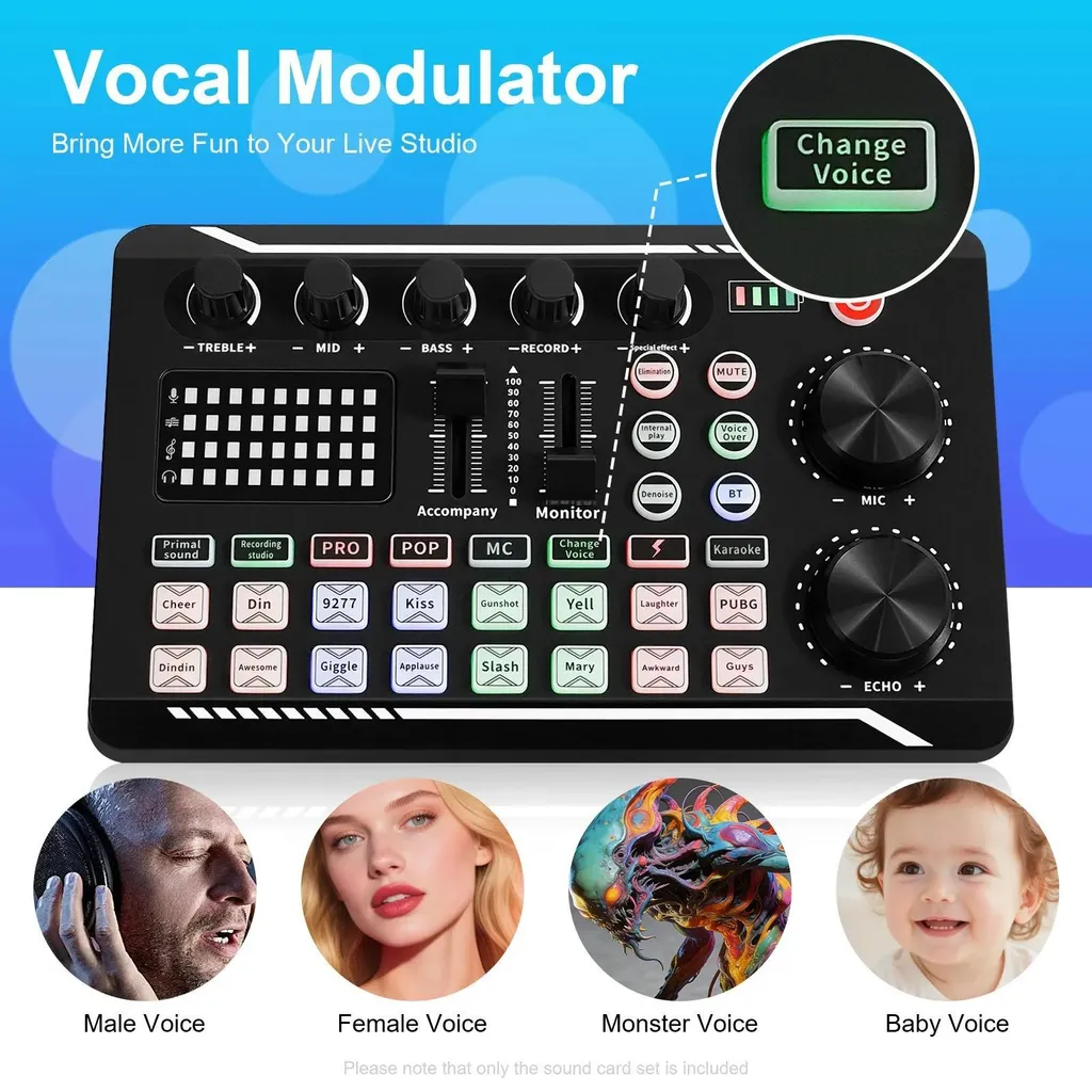 Console de mixage Bluetooth à effets sonores et éclairage LED intégré