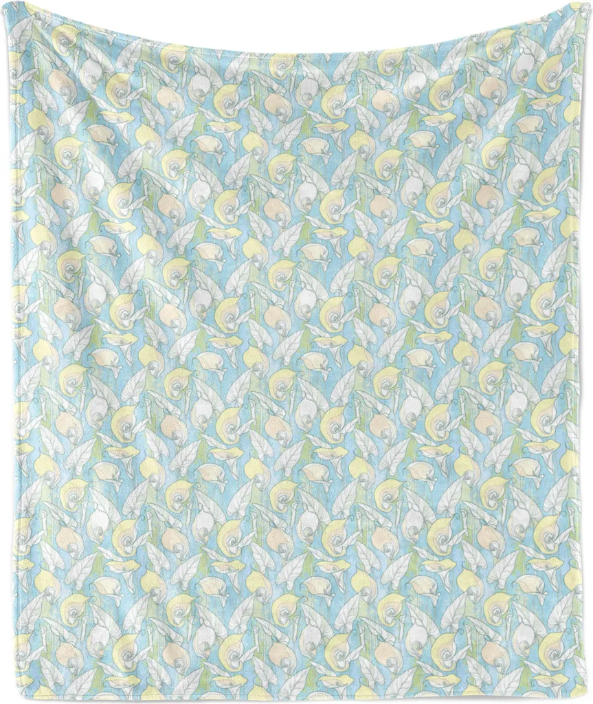 ABAKUHAUS Calla-Lilien Morbida coperta in flanella e pile, motivo artistico con contorno Zantedeschia su sfondo pastello invecchiato, 175 x 230 cm, multicolore