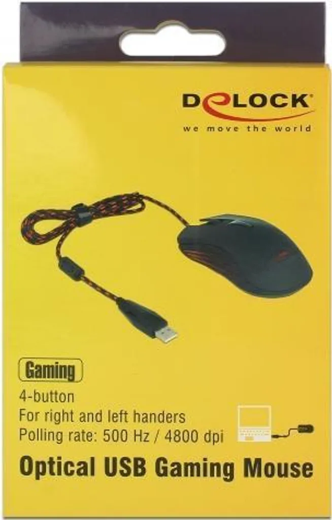 Souris USB ambidextre DeLOCK contre la fatigue des mains 12531