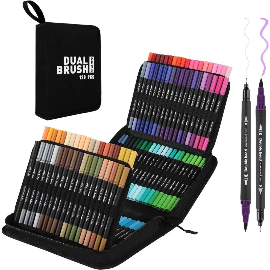 Feutres de dessin 100 couleurs anti-bavure pour enfants et adultes