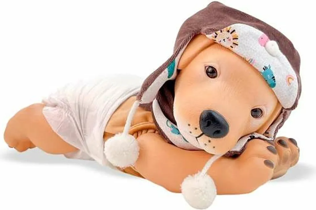 Doudou Chien Berjuan Anireal 35 cm - Peluche de Réconfort pour les Enfants