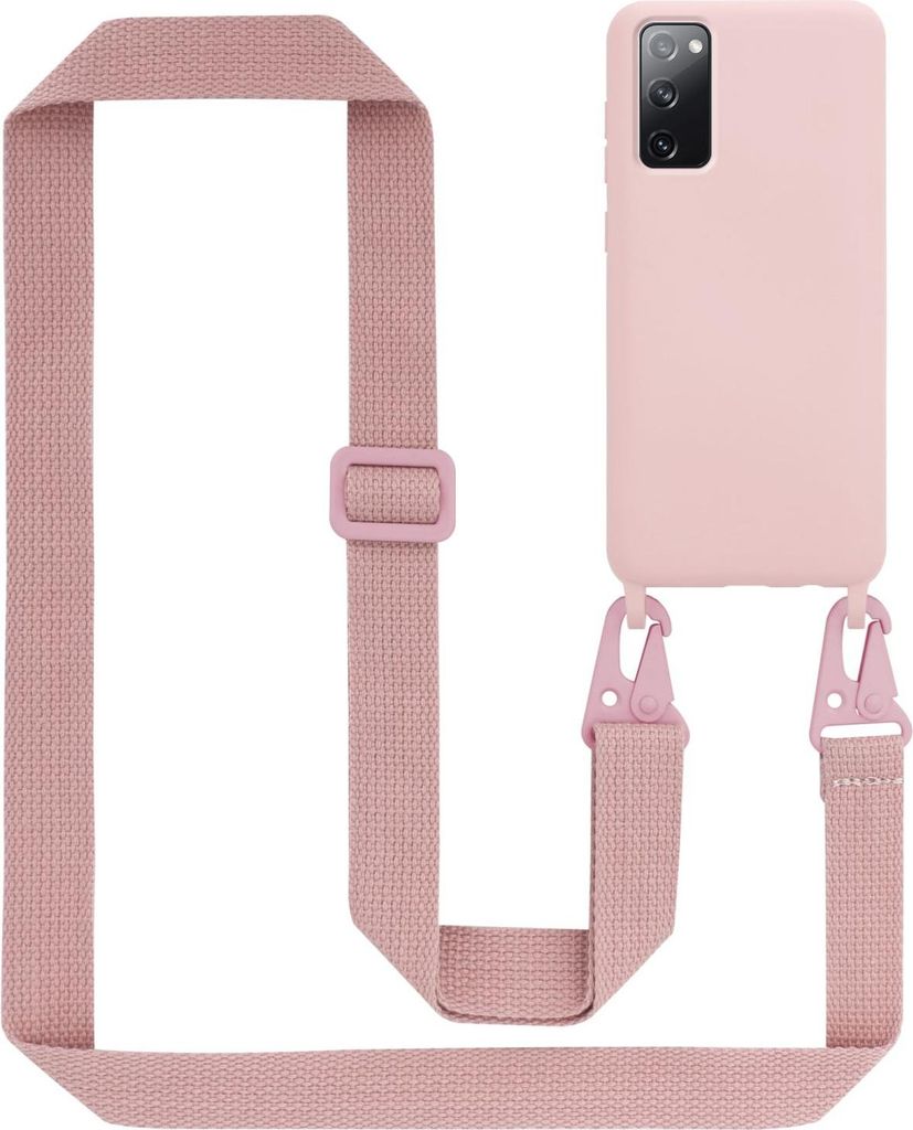 Cadorabo Schutzhülle für Samsung Galaxy S20 FE Hülle in Rosa Handykette Etui längenverstellbar Kordel Band