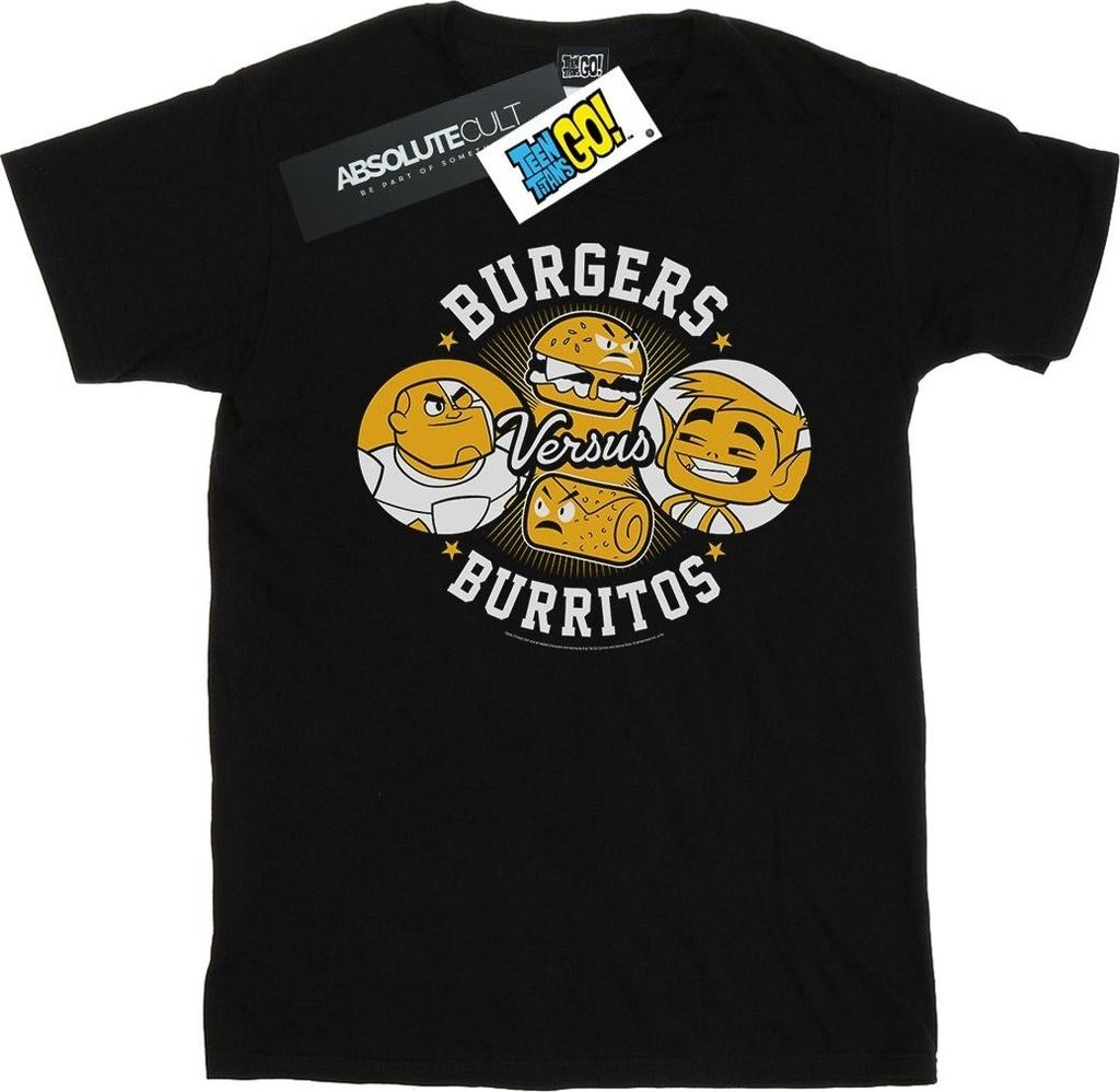 DC Comics - "Teen Titans Go Burgers Vs Burritos" T-Shirt für Herren BI48057 (XXL) (Schwarz)