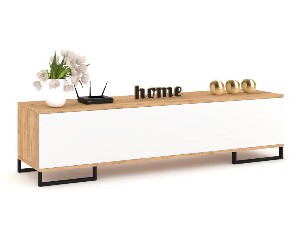 TV-Lowboard Fernsehschrank SIMPLY STEHEND Craft Eiche/Weiß Produktbild 