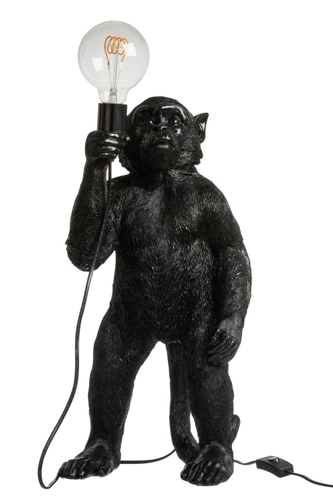 J-Line Lampe Affe Stehend Poly Schwarz