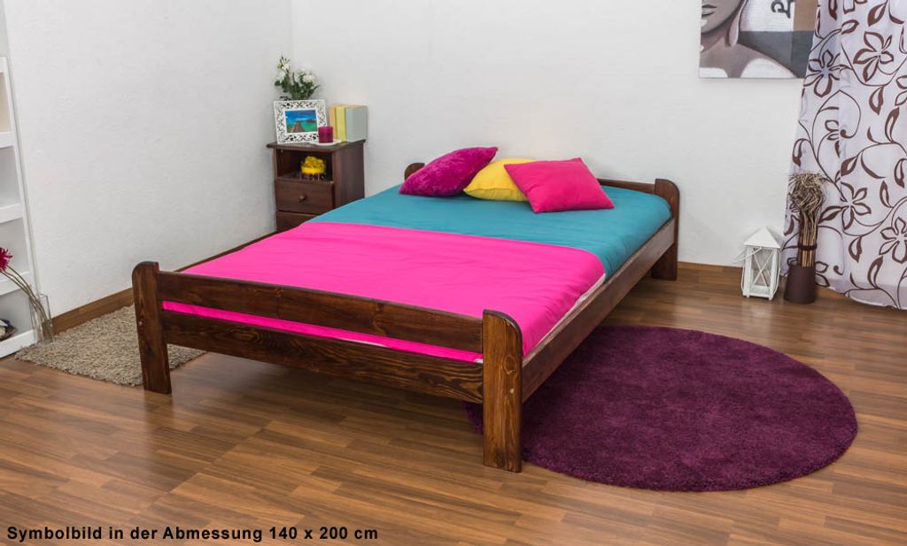 Kiefer Bett 160 x 200 cm Nuss