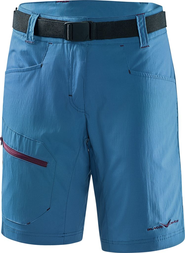 BLACK CREVICE - kurze Damen Wander- & Trekkinghose - Shorts - Outdoor Hose | Farbe: Blau | Größe: 42