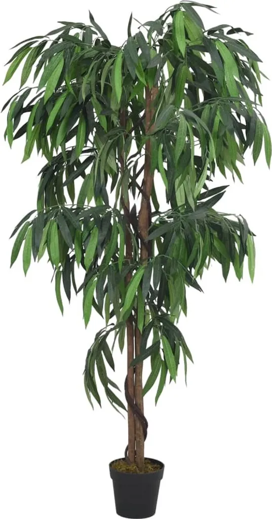 vidaXL Albero di mango artificiale 300 foglie 80 cm Verde