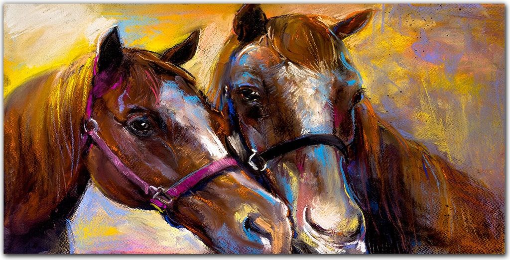 Coloray Küchenrückwand 100x50 Spritzschutz aus Glas - Tier Pferde