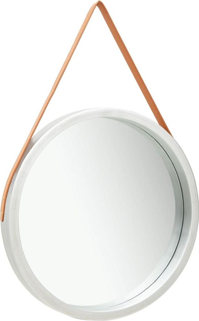 vidaXL Wandspiegel mit Gürtel 60 cm Silbern
