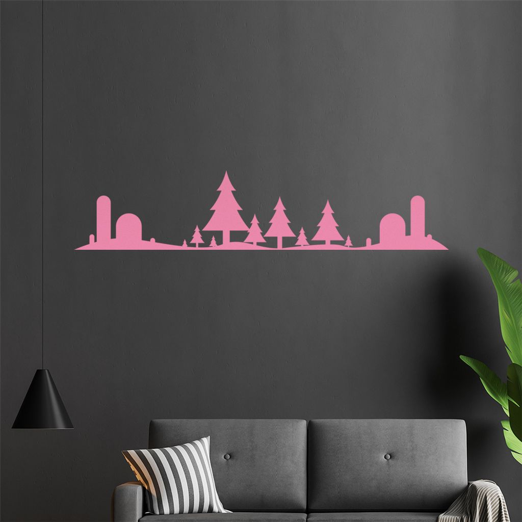 KIWISTAR Kindliche Landschaft Wandtattoo in 6 Größen - Wandaufkleber Wall Sticker - Dekoration, Küche, Wohnzimmer, Schlafzimmer, Badezimmer