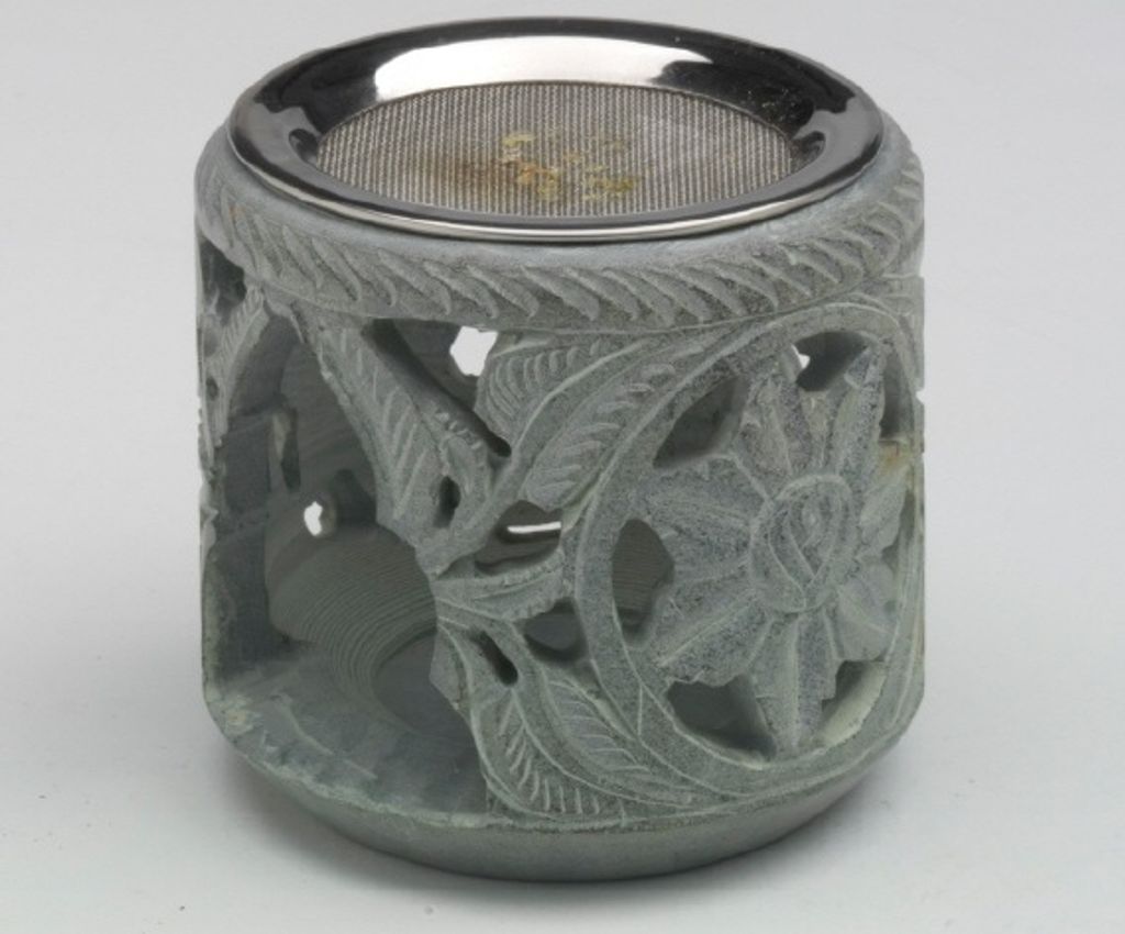 Duftlampe "Palmblatt" Speckstein natur Höhe 8,5 cm