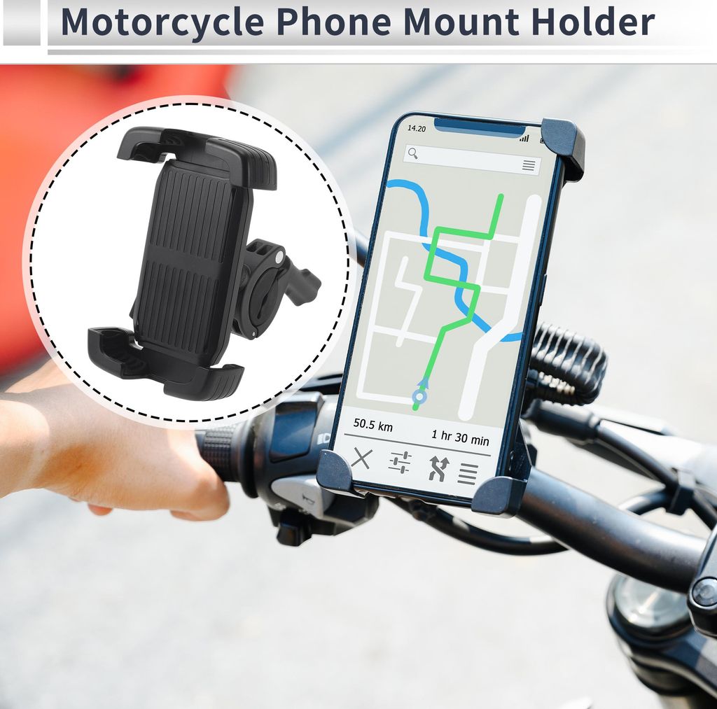 Motorrad Handy Halterung Motorbike ATV Cell Handy Montage Holder für Lenker Montage Passt 4.7"-7.2" / 119.38-182.88mm Smartphones