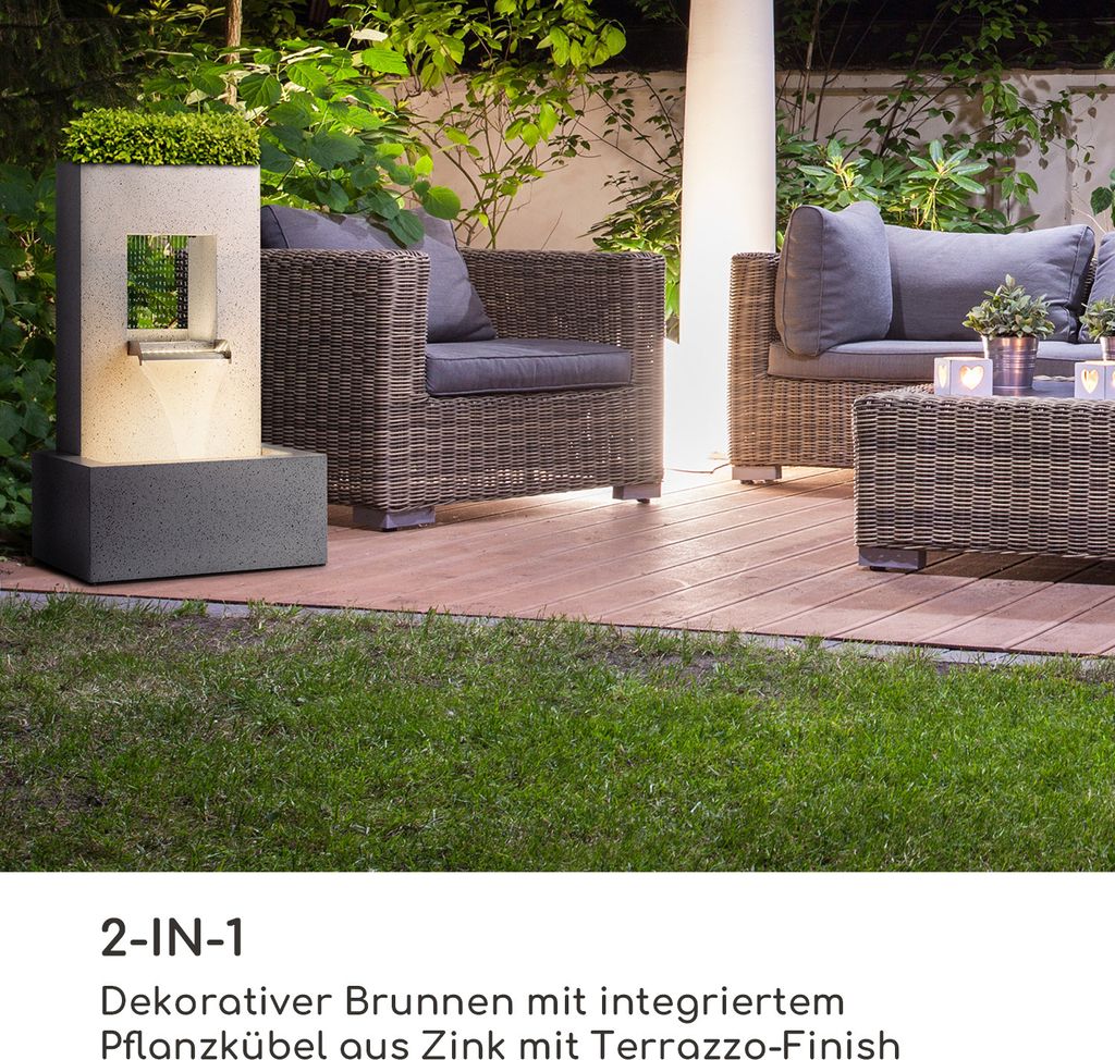 blumfeldt Bloomingstone Zierbrunnen Gartenbrunnen Produktbild 3