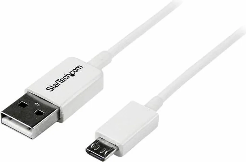 Câble Micro USB anti-perte Startech blanc jaune haute visibilité - 4x