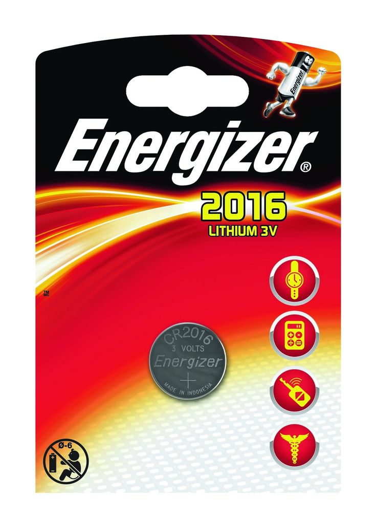 Batteria Energizer a bottone CR2016 3,0V Litio 1pz. Immagine del prodotto 
