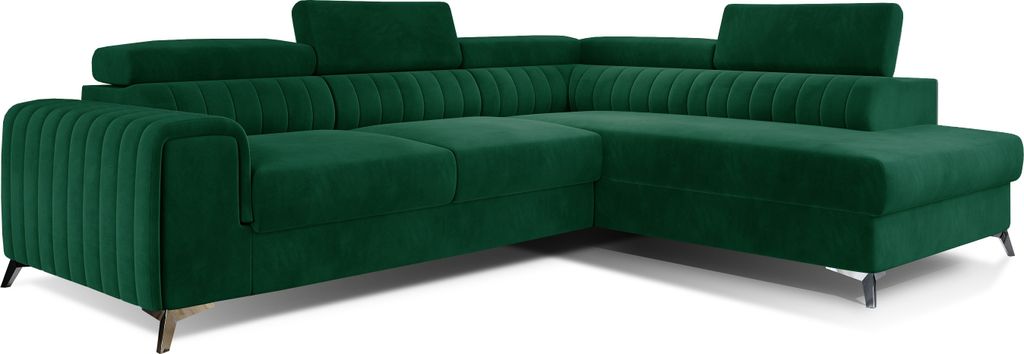 Ecksofa mit Schlaffunktion und Bettkasten,Couch für Wohnzimmer, Schlafsofa Sofagarnitur Sofa Eckcouch L-Form Wohnlandschaft mit Bettfunktion Olivi...