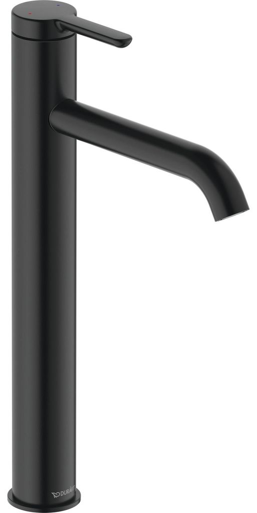 Duravit Waschtischarmatur XL C.1 Schwarz Matt 166 mm ohne Zugstangen-Ablaufgarnitur