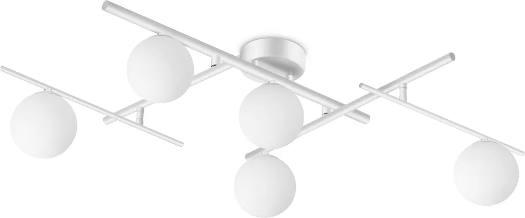 Plafonnier Atlas Metal Blanc 5 Lumières G9 4W 3000K IP20 Design Moderne