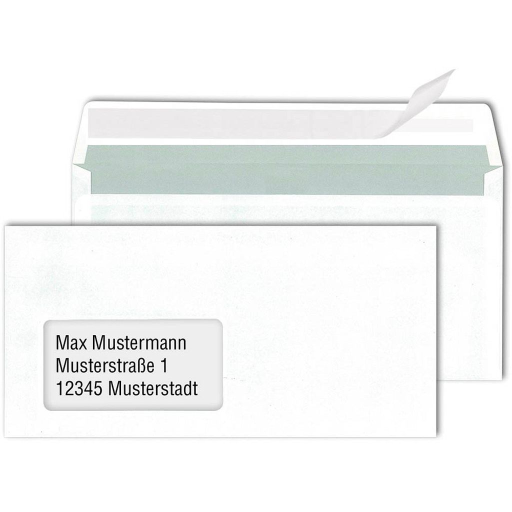 MAILmedia Briefumschläge DIN lang mit Fenster weiß 500 St. Produktbild 