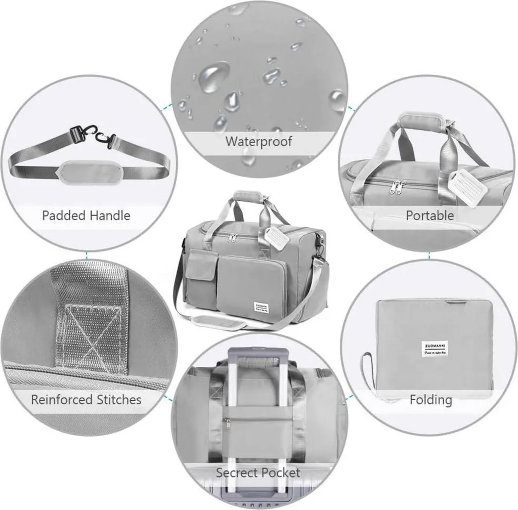 Flintronic 36L: Borsone Impermeabile Pieghevole Grigio con Tag - 5