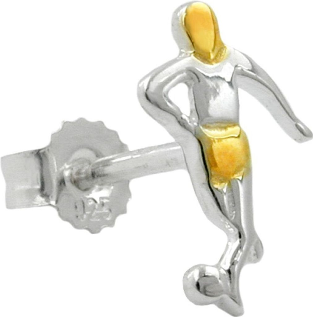 Stecker Ohrstecker Ohrschmuck Fußballspieler 2ton 925 Silber Uni