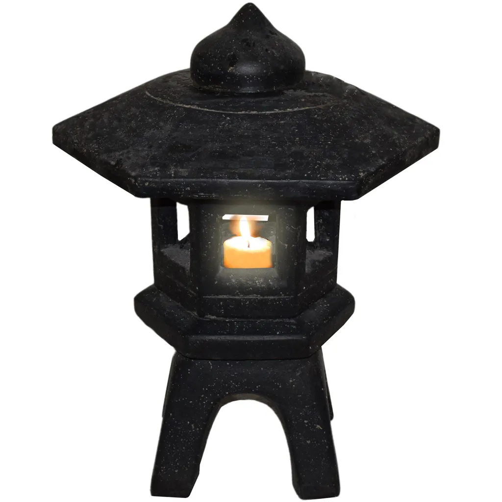 Lanterne Stonox Aniray en pierre moulée style japonais 46x46x67 cm