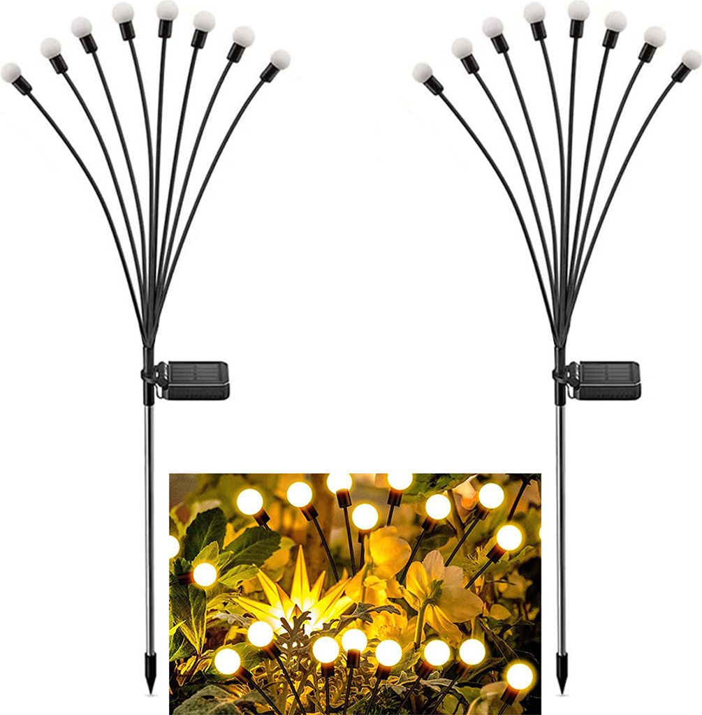 Solarlampen Für Außen Garten, 2er 8 Led Solar Glühwürmchen Produktbild 4
